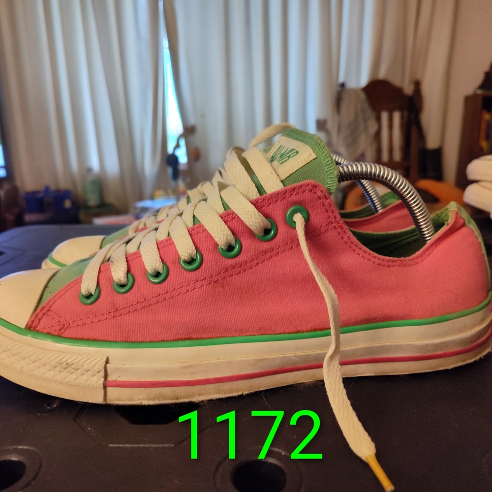 Converse Pink and Green Athletic Shoes